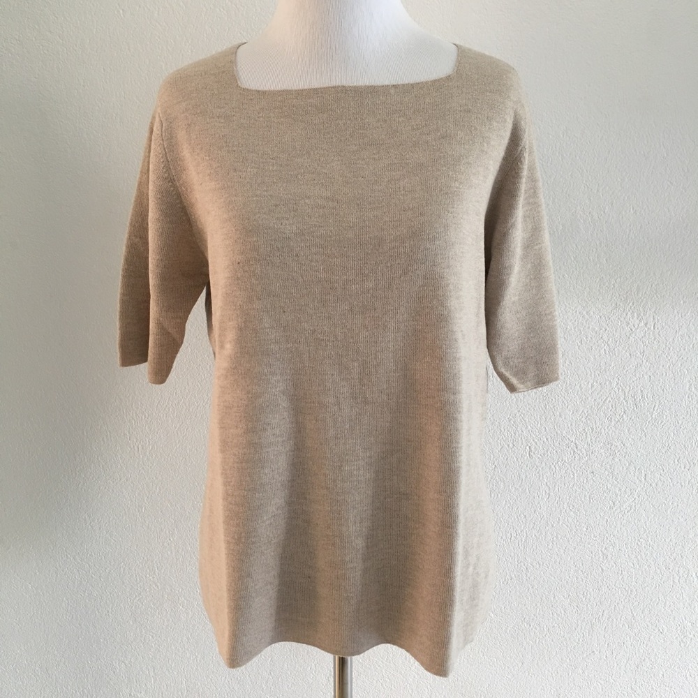 Eileen Fisher Light Brown Wool Blouse size M